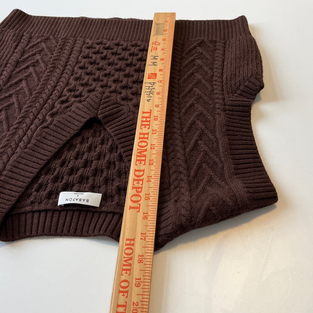 Aritzia Babaton Emporia Cable-knit 100% Merino Wool Sweater Vest Brown Small - Picture 3 of 10
